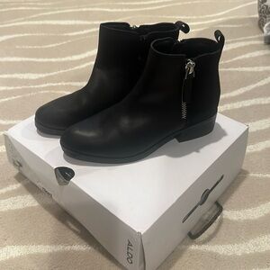 Aldo black bootie with suede detail size 7